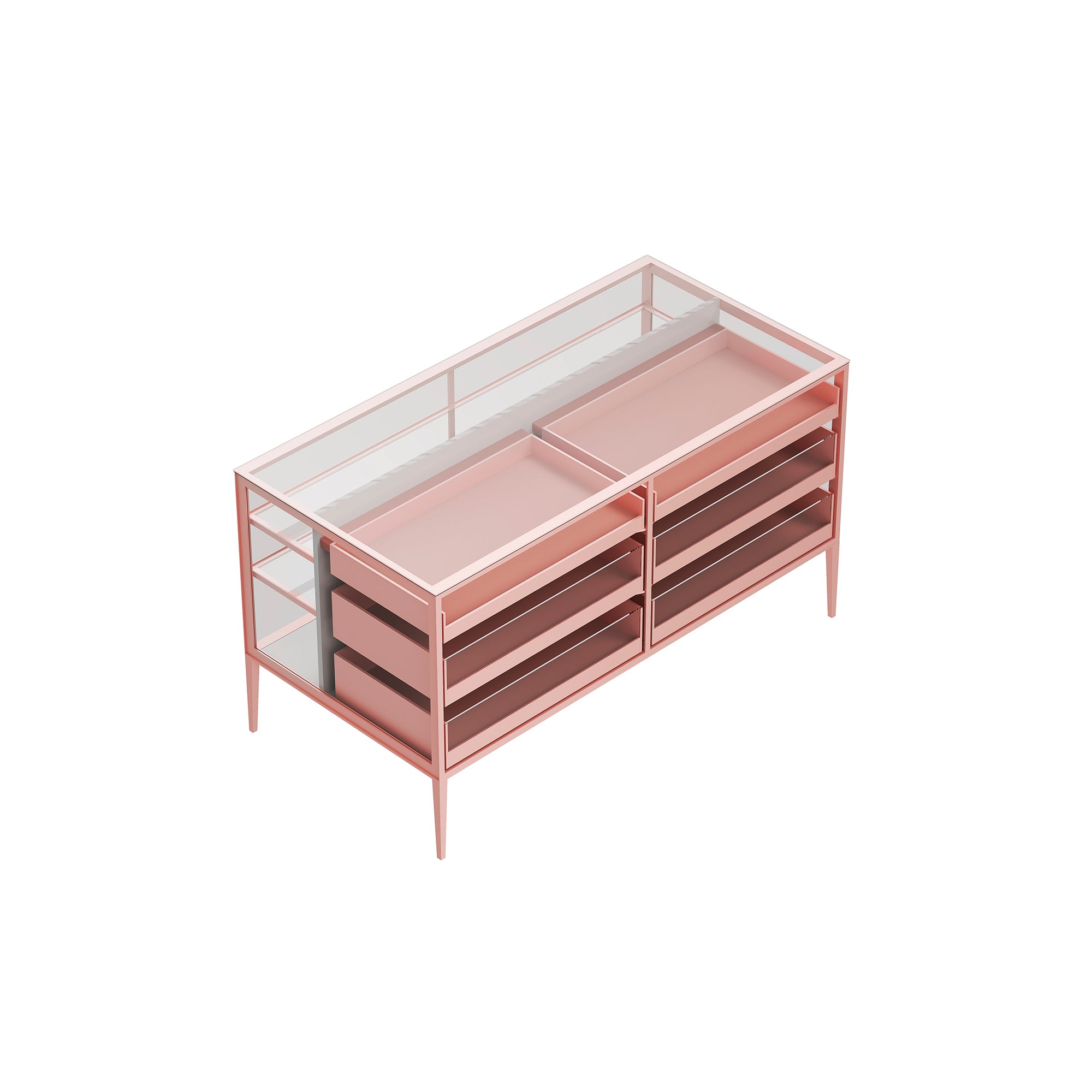 HURMAR Luxe Center Island Cabinet – Rosy Champagne Edition